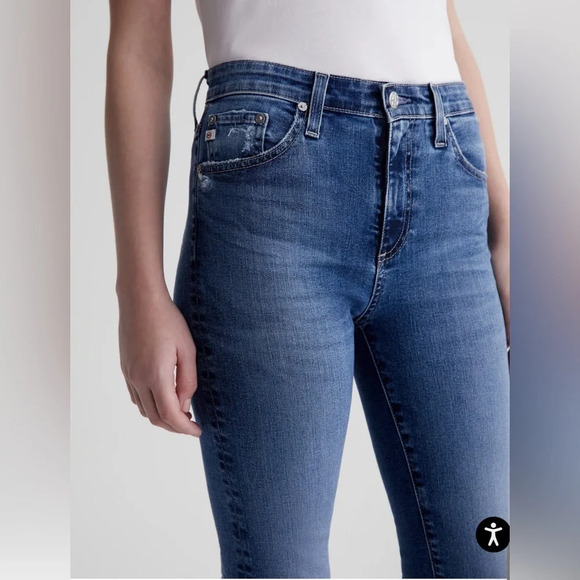 AG Jeans Farrah Boot High Rise denim Medium wash, raw him size 32 R - Picture 4 of 15